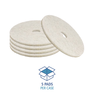 Boardwalk® Natural Burnishing Floor Pads, 24" Diameter, White, 5/Carton (PAD4024NAT)