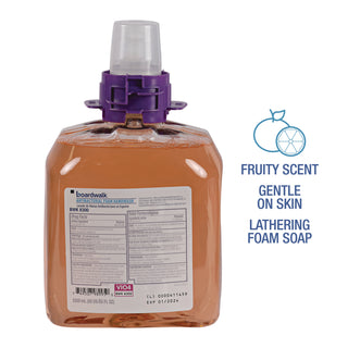 Boardwalk® Foam Antibacterial Handwash, Fruity, 1,250 mL Refill, 4/Carton (BWK8300)