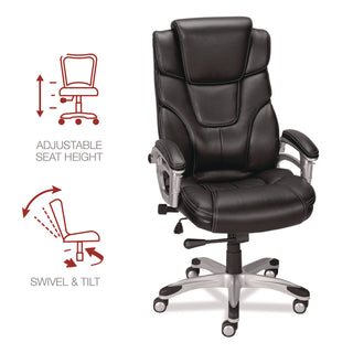 Alera® Alera Maurits Highback Chair, Supports Up to 275 lb, Black Seat/Back, Chrome Base (ALEMR41B19)