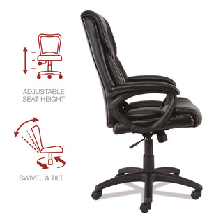 Alera® Alera Brosna Series Mid-Back Task Chair, Supports Up to 250 lb, 18.15" to 21.77 Seat Height, Black Seat/Back, Black Base (ALEBRN42B19)