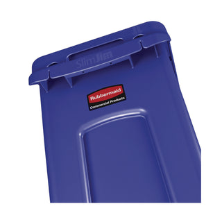 Rubbermaid® Commercial Slim Jim Recycling Container w/Venting Channels, Plastic, 23 gal, Blue (RUB354007BE)