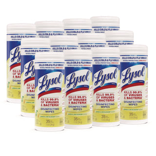 LYSOL® Brand Lemon & Lime Blossom Disinfecting Wipes, 7 x 8, 35/Canister, 12 Canisters/Carton (RAC81145CT)