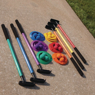 Champion Sports Mini Golf Set, 12 Balls/6 Putters/18 Rings/3 Target Holes (CSIMGSET)