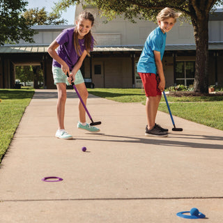 Champion Sports Mini Golf Set, 12 Balls/6 Putters/18 Rings/3 Target Holes (CSIMGSET)