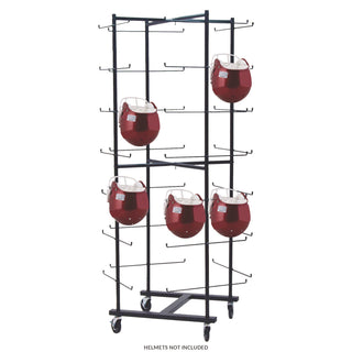 Champion Sports 56 Football Helmet Rolling Rack, 26" x 28" x 81", Black (CSIFBWR)