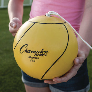 Champion Sports Deluxe Tether Ball Set, Tetherball/102" Cord/(4) 24" Telescoping Poles/Carry Bag/Pump with Needle (CSIDTBSET)