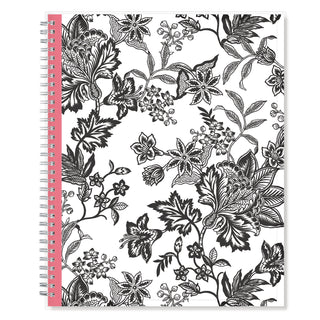 Blue Sky® Analeis Create-Your-Own Cover Weekly/Monthly Planner, Floral, 11 x 8.5, White/Black/Coral, 12-Month (July to June): 2024-2025 (BLS130606)