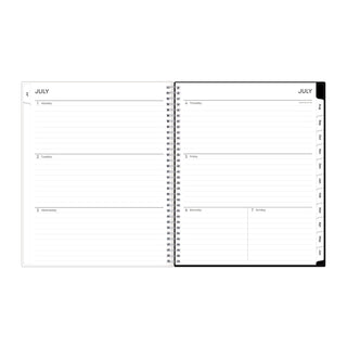 Blue Sky® Analeis Create-Your-Own Cover Weekly/Monthly Planner, Floral, 11 x 8.5, White/Black/Coral, 12-Month (July to June): 2024-2025 (BLS130606)