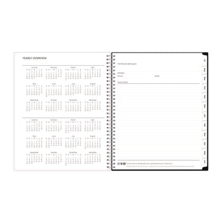 Blue Sky® Analeis Create-Your-Own Cover Weekly/Monthly Planner, Floral, 11 x 8.5, White/Black/Coral, 12-Month (July to June): 2024-2025 (BLS130606)