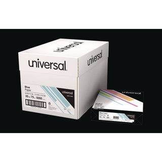 Universal® Deluxe Colored Paper, 20 lb Bond Weight, 8.5 x 11, Blue, 500/Ream (UNV11202)