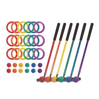 Champion Sports Mini Golf Set, 12 Balls/6 Putters/18 Rings/3 Target Holes (CSIMGSET)