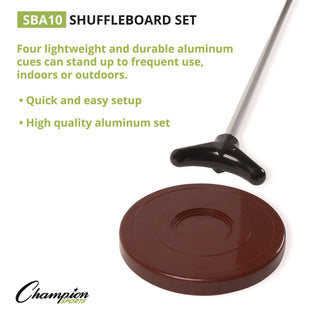 Champion Sports Shuffleboard Set, 4 Cues, 8 Pucks (CSISBA10)