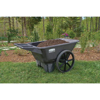 Rubbermaid® Commercial Big Wheel Agriculture Wheelbarrow, 300 lb Capacity, 32.75" x 58" x 28.25", Black (RCP5642BLA)
