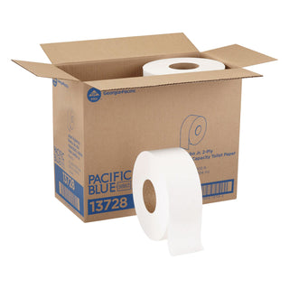 Georgia Pacific® Professional Jumbo Jr. Bath Tissue Roll, 9" diameter, 1000ft, 8 Rolls/Carton (GPC13728)