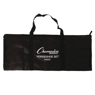 Champion Sports Steel Horseshoe Set, (4) Horseshoes/(2) 20" Stakes/Nylon Carry Bag (CSIIHS20)