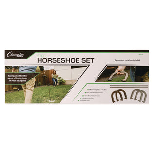 Champion Sports Steel Horseshoe Set, (4) Horseshoes/(2) 20" Stakes/Nylon Carry Bag (CSIIHS20)