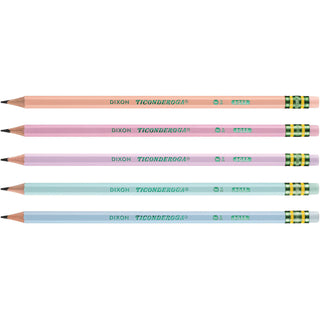 Ticonderoga® Pre-Sharpened Pencil, 2.2 mm, HB (#2), Black Lead, Pastel Assorted Barrel, 18/Pack (DIXX13718)