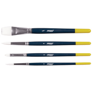 Prang® Hobby Four-Brush Set, Assorted, Synthetic, Flat; Round, 4/pack (DIXX94006)