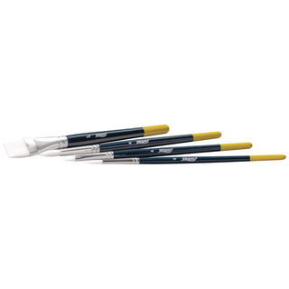 Prang® Hobby Four-Brush Set, Assorted, Synthetic, Flat; Round, 4/pack (DIXX94006)