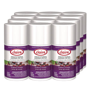 Claire® Metered Air Freshener, Mulberry Scent, 7 oz Aerosol Spray, 12/Carton (CGC106)