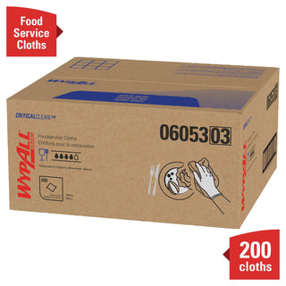 WypAll® X50 Foodservice Towels, 1/4 Fold, 23.5 x 12.5, White, 200/Carton (KCC06053)