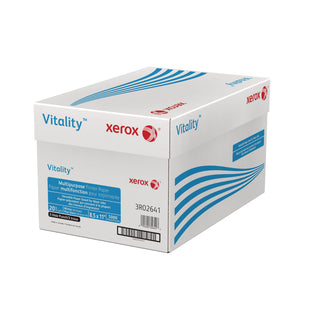 Xerox® Vitality Multipurpose Print Paper, 92 Bright, 3-Hole, 20lb, 8.5 x 11, 500 Sheets/Ream, 10 Reams/Carton (XER3R02641)
