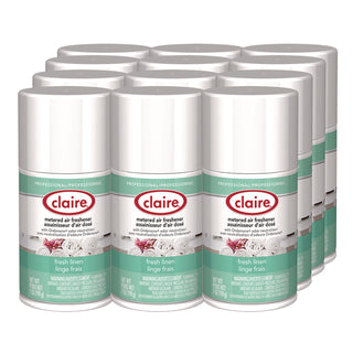 Claire® Metered Air Freshener, Fresh Linen, 11 oz Aerosol Spray, 12/Carton (CGC110)