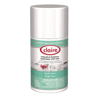 Claire® Metered Air Freshener, Fresh Linen, 11 oz Aerosol Spray, 12/Carton (CGC110)