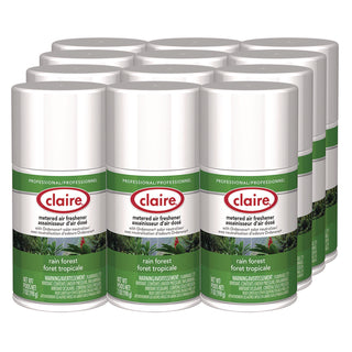 Claire® Metered Air Freshener, Rain Forest, 11 oz Aerosol Spray, 12/Carton (CGC114)