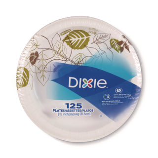 Dixie® Pathways Soak-Proof Shield Mediumweight Paper Plates, 8 1/2", Grn/Burg, 125/Pk (DXEUX9WSPK) (DXEUX9WSPK)