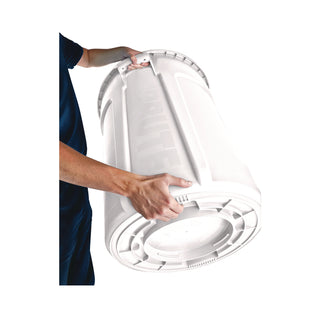 Rubbermaid® Commercial Vented Round Brute Container, 20 gal, Plastic, White (2620WH)