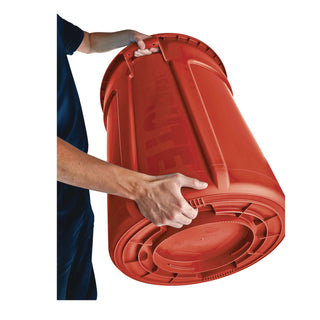 Rubbermaid® Commercial Vented Round Brute Container, 32 gal, Plastic, Red (2632RD)