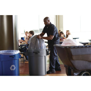 Rubbermaid® Commercial Brute Recycling Container, 32 gal, Polyethylene, Blue (RCP2632-06BLU)