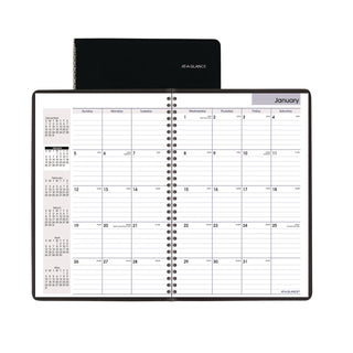 AT-A-GLANCE® DayMinder Monthly Planner, Ruled Blocks, 12 x 8, Black Cover, 14-Month: Dec 2024 to Jan 2026 (AAGG47000)