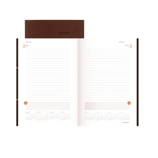 AT-A-GLANCE® One-Day-Per-Page Planning Notebook, 9 x 6, Dark Brown/Orange Cover, 12-Month (Jan to Dec): 2025 (AAG70620130)