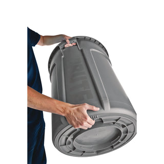 Rubbermaid® Commercial Vented Round Brute Container, 32 gal, Plastic, Gray (RUB263200GY)