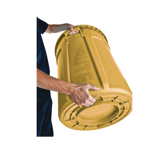 Rubbermaid® Commercial Vented Round Brute Container, 32 gal, Plastic, Yellow (640-2632-YEL)