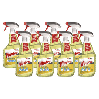 Windex® Multisurface Disinfectant Spray, Spray, 32 fl oz (1 quart), 8/Carton, Yellow (SJN322369)