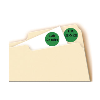 Avery® Printable Self-Adhesive Removable Color-Coding Labels, 0.75" dia., Green, 24/Sheet, 42 Sheets/Pack (AVE05463)