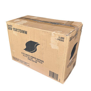 GEN Dinner Napkins - White, 2-Ply, 14.50" W x 16.50" D, 3000 per Case (GEN15X17DIN)