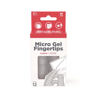 LEE Micro-Gel Fingertips, Small, Medium, Large, X-Large, Clear, 12/Pack (LEE41410)