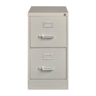 Alera® Two-Drawer Economy Vertical File, 2 Letter-Size File Drawers, Light Gray, 15" x 25" x 28.38" (ALEHVF1529LG)