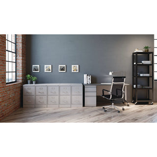 Alera® Two-Drawer Economy Vertical File, 2 Letter-Size File Drawers, Light Gray, 15" x 25" x 28.38" (ALEHVF1529LG)