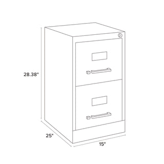 Alera® Two-Drawer Economy Vertical File, 2 Letter-Size File Drawers, Light Gray, 15" x 25" x 28.38" (ALEHVF1529LG)