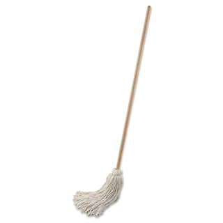 Boardwalk® Handle/Deck Mop, #32 White Cotton Head, 54" Natural Wood Handle, 6/Pack (BWK132C)