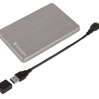 Verbatim® Store ‘n’ Go ALU Slim Portable Hard Drive, 1 TB, USB 3.2 Gen 1, Space Gray (VER53662)