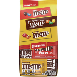 M & M's® M and M'S Milk Chocolate, Peanut and Peanut Butter Variety Pack Fun Size Chocolate Candy Assortment, 19.41 oz Bag (MNM59878)