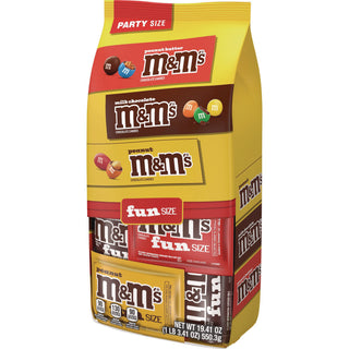 M & M's® M and M'S Milk Chocolate, Peanut and Peanut Butter Variety Pack Fun Size Chocolate Candy Assortment, 19.41 oz Bag (MNM59878)