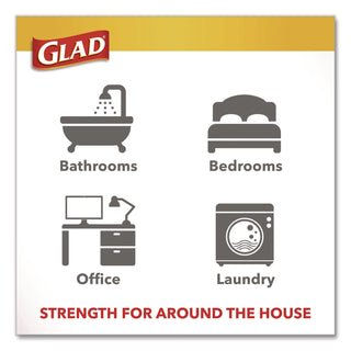 Glad® Medium Drawstring Trash Bags with Clorox, 8 gal, Lemon Fresh Bleach Scent, 0.74 mil, 23" x 21.63", Gray, 26/Box (CLO79316)