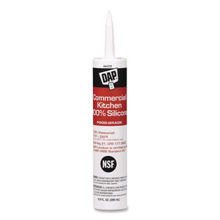 DAP® Commercial Kitchen Silicone Sealant, 9.8 oz Tube, White (DAP7079808656)